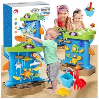 DYMEXSHOP | Sandspielzeuge - Wasser-Spielwand für Kinder - 2-seitig - Blau - Spaß im Freien - Mit Sandspielzeug Set