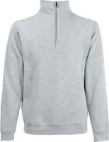 Fruit of the Loom - Premium Zip Neck Raglan Sweat - Heather Grey - XL