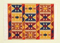 Miniatur Teppich reines Polyester für Krippe Rotes Muster 10x15cm Puppenhaus 