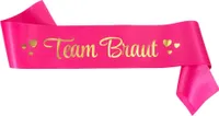 Oblique Unique Schärpe Team Braut JGA Junggesellinnenabschied Hen Party pink gold