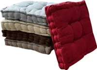 4 x RHP Stuhlkissen Sitzkissen mit 100% Polyesterfüllung, 40x40x8 cm, für Innen- und Außenbereich, Modernes Uni-Design mit Tragegriff, Hochwertige Sitzauflagen für Komfort und Stil Kaffee 4er Pack