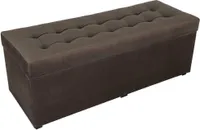 mg dizajnová čalúnená stolička, 45x120 cm, farba hnedá - mäkký sedák, skladacia s úložným priestorom (143 l) vydrží zaťaženie do 100 kg
