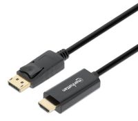 Manhattan 1080p DisplayPort auf HDMI-Kabel schwarz 1m