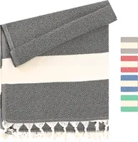 Strandtücher Hamamtücher groß Hamamtuch Schwarz 100x180 Strandtuch Pestemal Dünn Leicht