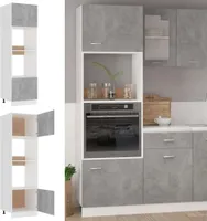 vidaXL Szafka mikrofalowa betonowa szara 60x57x207 cm płyta wiórowa