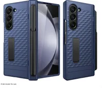 Pouzdro pro Samsung Galaxy Z Fold 6 Vojenské pouzdro s ochrannou fólií na displej, drážkou na stylus, ochranou pantu a stojánkem modré