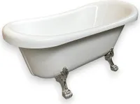 Freistehende Badewanne Acryl Antik Nostalgie Standarmatur Silber Badezimmer Modell MARGHERITA