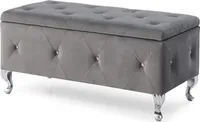 Sitzbank mit Stauraum Maribella Velvet Grau