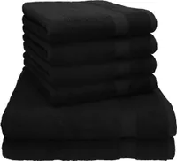 Betz 6-tlg. Handtuch-Set PREMIUM - 2 Liegetücher 4 Handtücher 100% Baumwolle  Farbe: schwarz