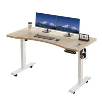 Hilodesk 140cm Elektryczne Biurko stojące z regulowaną wysokością, biurko stojące do domowego biura, biurka komputerowego, jasny d(Pulpit jest zakrzy)