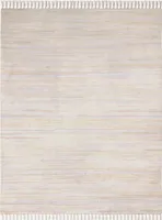 MY-RUG Fleckerlteppich,Nandini, 170x120, Chindi-Teppich sandfarben beige, aus recycelten Baumwollresten, handgewebt, wendbar, mit Fransen, rechteckig