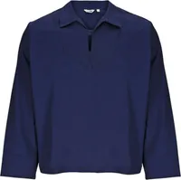 modAS Herren Französisches Fischerhemd mit V-Ausschnitt - Traditionelles Fischerhemd in Marineblau Größe 3XL