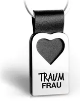 Herz Schlüsselanhänger mit Gravur aus Leder - Partner Geschenk Anhänger für Ihren Lieblingsmensch - Traumfrau - FABACH