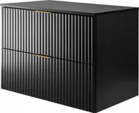 Rodan | Waschbeckunterschrank 80cm | Schwarz Matt | B/H/T 80/57/46cm | Tischplatte | Badezimmerschränke, Badmöbel, Waschbecken Unterschränke