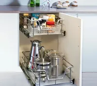Teleskopschublade 2er Set Küchenschublade Schrankauszug Schublade Korbauszug für 46cm Schrankbreite