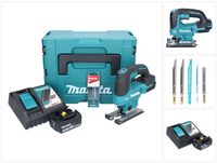 Makita DJV 184 RT1J Akku Stichsäge 18 V Brushless + 1x Akku 5,0 Ah + Ladegerät + 5 tlg. Stichsägeblatt Set + Makpac