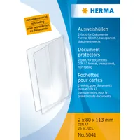 Herma 5041 5041 Koperty na karty identyfikacyjne - 2x 80x113 mm (A7) składane koperty, wytłaczane, odporne na dokumenty