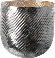 VICKY Windlicht - H.25cm x D.25cm - antik silber - Glas - Dekoration