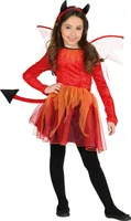 Teufel Mädchen Haarreif Kleid Flügel Schwanz, Größe: 10 - 12 Jahre Farbe: Rot