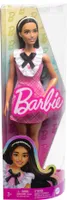 Barbie Fashionistas-Puppe mit schwarzem Haar und Karokleid
