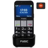 Fysic FM-7810 - Benutzerfreundliches Handy für Senioren mit Notruftaste, schwarz/aluminium