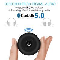 Bluetooth 5.0 Adapter Splitter Sender 3.5mm AUX Stereo Kabellos Transmitter Music, Schwarz