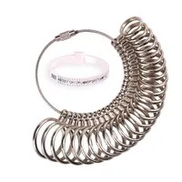H&S Ringgrössenmesser Set - Britisches Größenmaß - Aluminium Finger Ringmesser für Männer & Frauen um die Ringgröße zu Messen und Ermitteln - Einfach