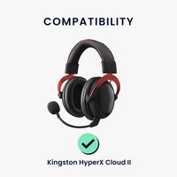 kwmobile 2x Ohr Polster kompatibel mit Kingston HyperX Cloud II / Cloud 2 / Cloud 1 - Ohrpolster Kopfhörer - Kunstleder Polster für Over Ear Headphones