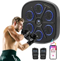 SPORTNOW Music Boxing Machine, elektronický boxovací stroj Bluetooth se světly LED, hudba, nástěnný boxovací terč pro dospělé, domácí cvičení, černý