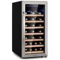 Klarstein Weinkühlschrank, Getränkekühlschrank Schmal, Kühlschrank mit Glastür, Getränkekühlschränke Freistehend, Weinkühlschrank Klein, Weinkühlschränke 1 Zone, UV-Schutz, 5-18 °C, 38 Flaschen