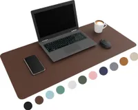WURK [80 cm x 40 cm]  Schreibtischunterlage Kunstleder Inklusive Kabelclip - Mauspad - Große Schreibunterlage - Mauspad XXL - Rutchfeste Unterlagenmatte - Desk Mat (Braun)