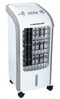 Dunlop Luftkühler, Ventilator, 3 Lüftergeschwindigkeiten, Swing Funktion, 2 Kühlelemente - mit Befeuchtung und Reinigung - Weiß - 62 Watt - 4L