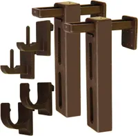 1er Pack Klemmträger Set Universal (Braun) zur Befestigung von Gardinenstangen, Gardinen, Vorhängen / inkl. Montageanleitung