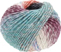 Lana Grossa COLORS FOR YOU, Farbe:145 - Hell-/Dunkelgrau/Terrakotta/Veilchenblau/Rohweiß/ Brombeer