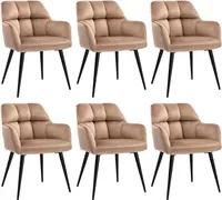 Stuhl 6er-Set - Samt & Metall - Beige - PEGA von Pascal MORABITO