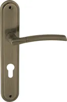 DOMINO Türgriff 72 Drückergarnitur PZ - Profilzylinder Set | Türklinke für Zimmertür, Bürotür, Kellertür & Innentür | L-Form | Türbeschläge aus Aluminiuml | Bronze Türdrückergarnitur | PRESTO M3