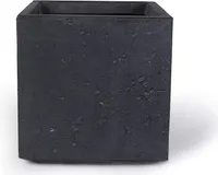 KÖHKO® Blumenkübel aus Fiberglas Pflanztopf 26x26x26 cm dunkelgrau Quadrat
