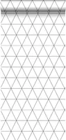 ESTAhome tapeta grafické trojúhelníky bílá a černá - 139148 - 0,53 x 10,05 m