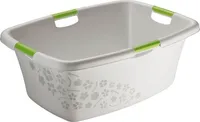 Kôš na bielizeň Rotho 50L Flowers - Zberný kôš na bielizeň veľký - Kôš na bielizeň 65,1 x 48,6 x 26,2 cm - Plastový box na bielizeň - Úložný kôš na bielizeň