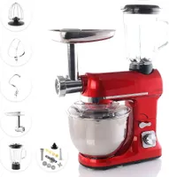 BEM Küchenmaschine 5L in rot, 1800W, Küchenhelfer, Rührmaschine, Teig kneten, Mixen, Fleischwolf