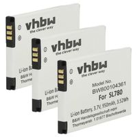 vhbw 3x Akku kompatibel mit Siemens Gigaset SL610H Pro, SL785, SL780, SL450H, SL450HX, SL788 schnurlos Festnetz Telefon (950 mAh, 3,7 V, Li-Ion)