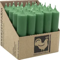 Stabkerzen aus Paraffin, 100/22 mm, Kieferngrün, KERZENFARM HAHN, Brenndauer ca. 4h, 25 Stück pro Verpackung
