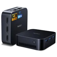 Huidun H20 Alder Lake N97 Mini PC (bis zu 3,6 GHz), 16GB LPDDR5 512GB SSD, Windows 11 Pro, Dual Gigabit Ethernet, 3 HDMI 4K, WiFi 6/BT5.0, Schwarz