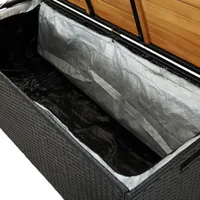 vidaXL Sitzbank mit Stauraum 120 cm Poly Rattan Schwarz