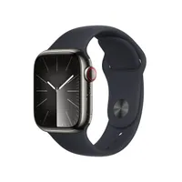 Apple Watch Series 9 4G 41mm Edelstahl Graphit Sportarmband Mitternacht M/L
