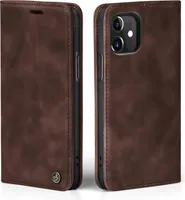 Handy Hülle für Apple iPhone 11 Klapphülle Bookcase Flip Cover Handy Tasche Etui Farbe: Dunkelbraun