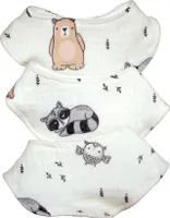 Musselinlätzchen für Babys - 3 Stück in XS-Größe (Halsumfang 24cm – 28cm), Dreieckstuch (Motiv -  Tierchen)