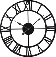 Große Wanduhr im Vintage-Stil, rund, Metall, geräuschlos, tickt nicht
