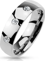 Damen Herren Ring Edelstahl Partnerring Ehering Zirkonia Kristalle  57 - Ø 18,14 mm 4 mm