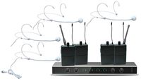 E-Lektron IU-4011H UHF Funk-Mikrofon System, Satz mit 4x Headset - EL173781